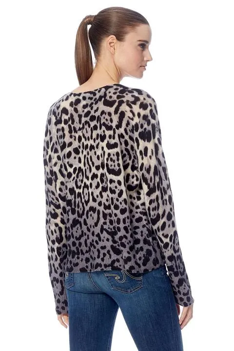 360 Cashmere- Lauren Leopard Print/Dip Dye Sweater