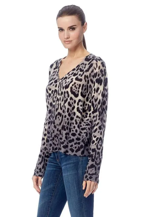 360 Cashmere- Lauren Leopard Print/Dip Dye Sweater