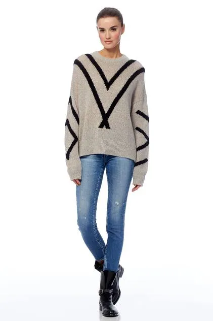 360 Cashmere - Paulina Sweater in Hazel/Black