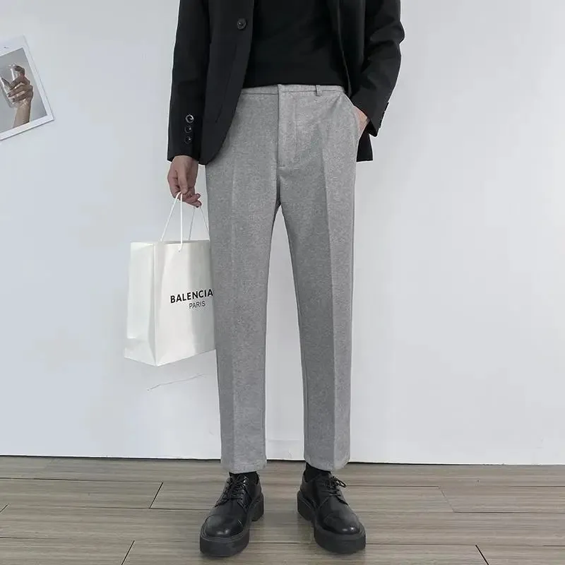 Advbridge -  Men Autumn Winter New Business Woolen Pants Men's Loose Leisure Straight Pants Male Formal Social Suit Trousers H359