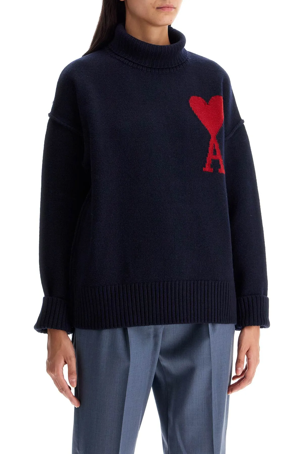 Ami Alexandre Matiussi Ami De Coeur Wool Turtleneck Sweater