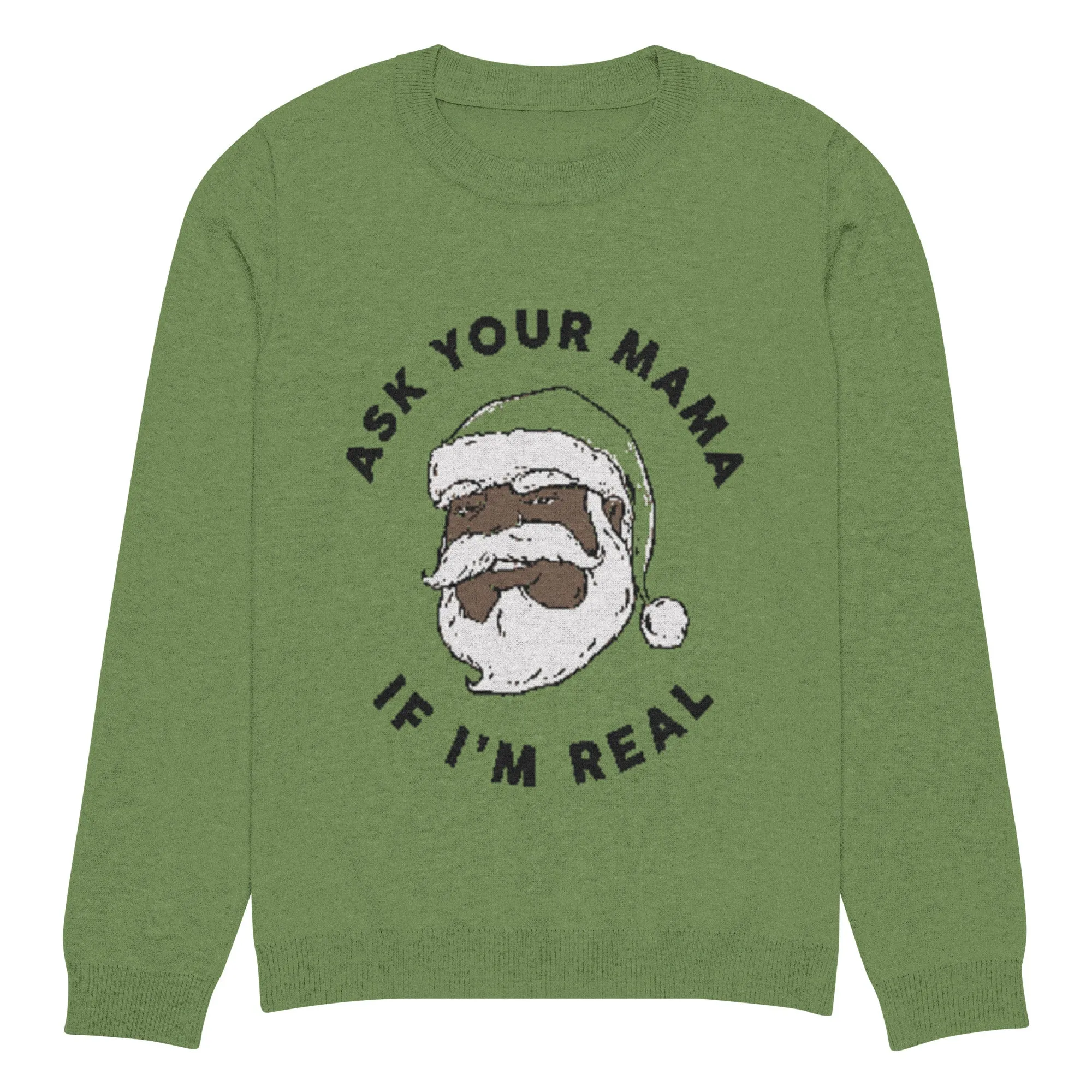 Ask Your Mama (Green) Knitted Sweater