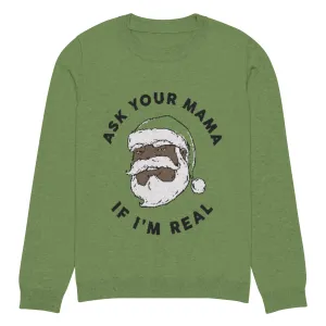 Ask Your Mama (Green) Knitted Sweater