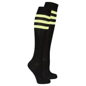 Black Lime Stripe Knee High Socks