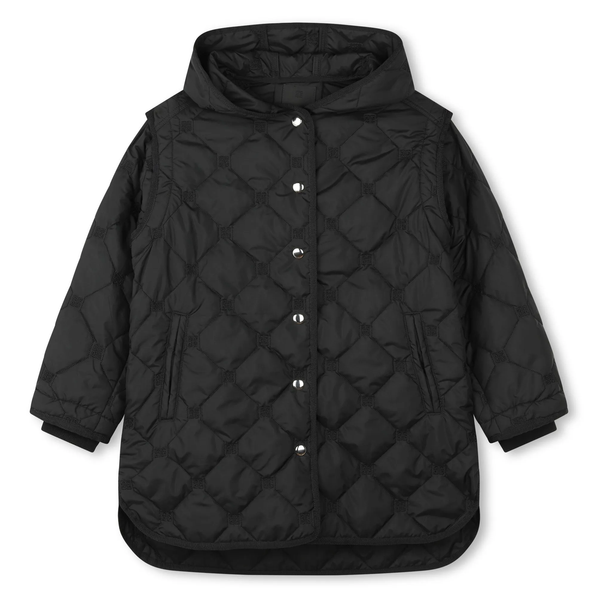 Black Removable Sleeve Puffer Jacket