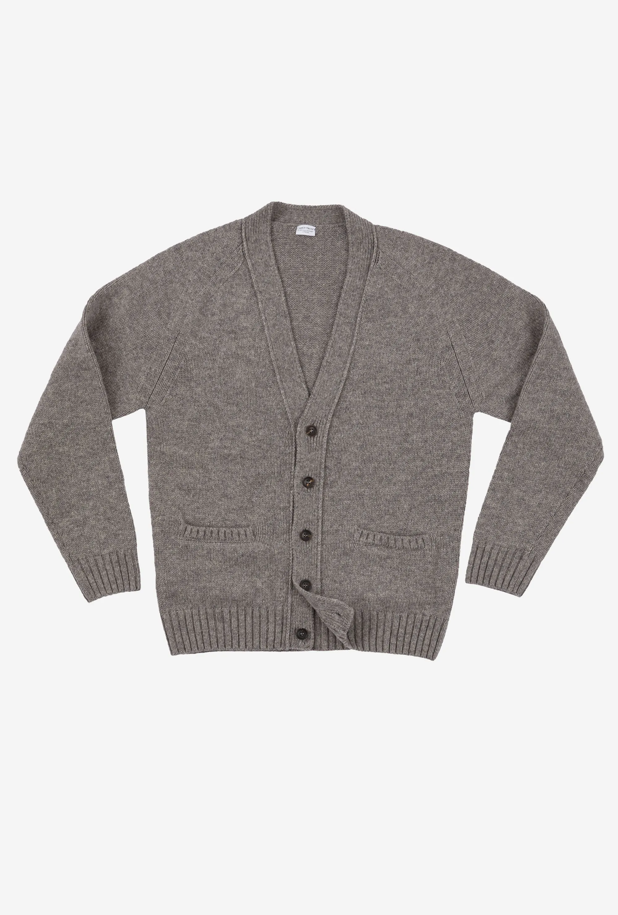 Button-Through Cardigan Lambswool Fawn