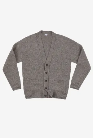 Button-Through Cardigan Lambswool Fawn