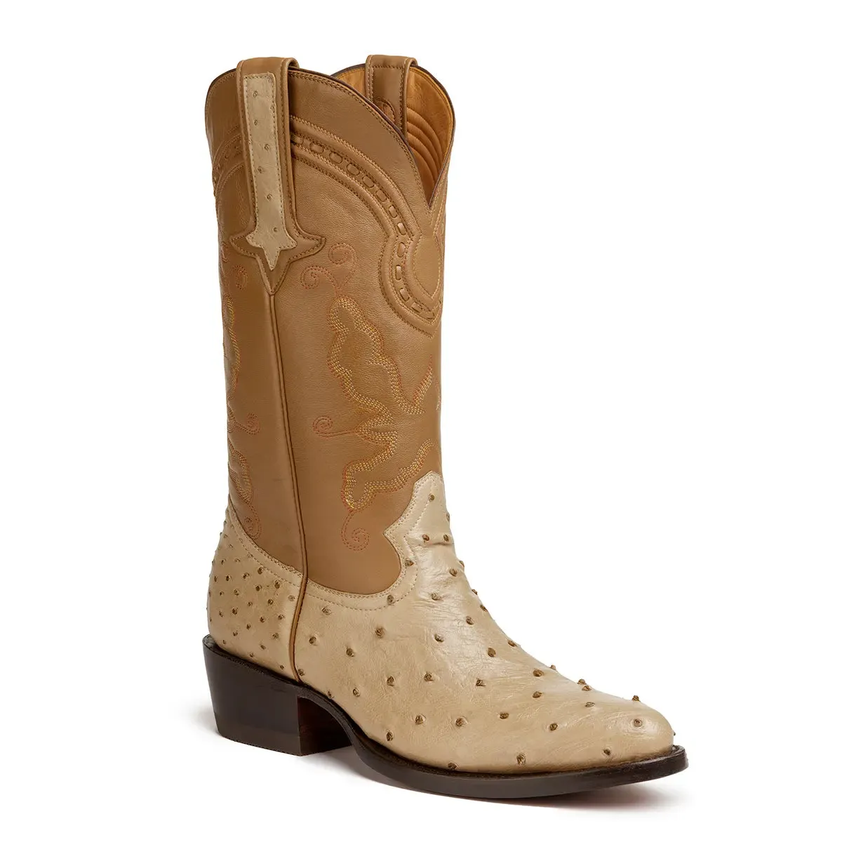 Cameron Full Quill Ostrich Classic Western Boot - Oryx