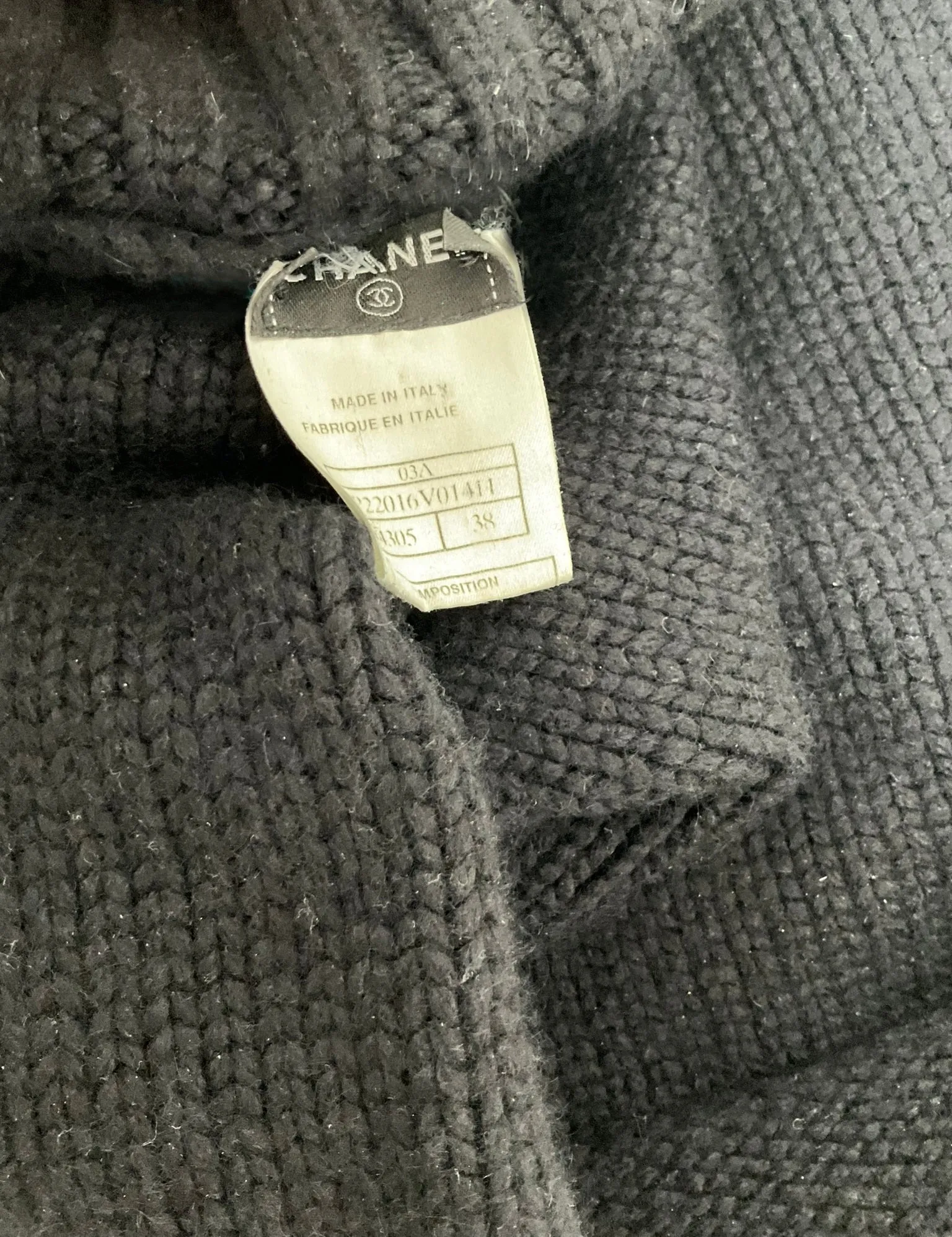 CHANEL 03A Chunky Cashmere Turtleneck Sweater Size S