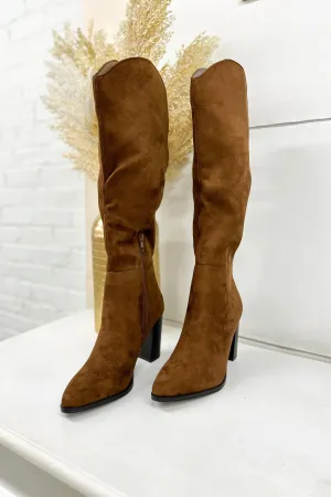 Chocolate Suede Knee High Boot