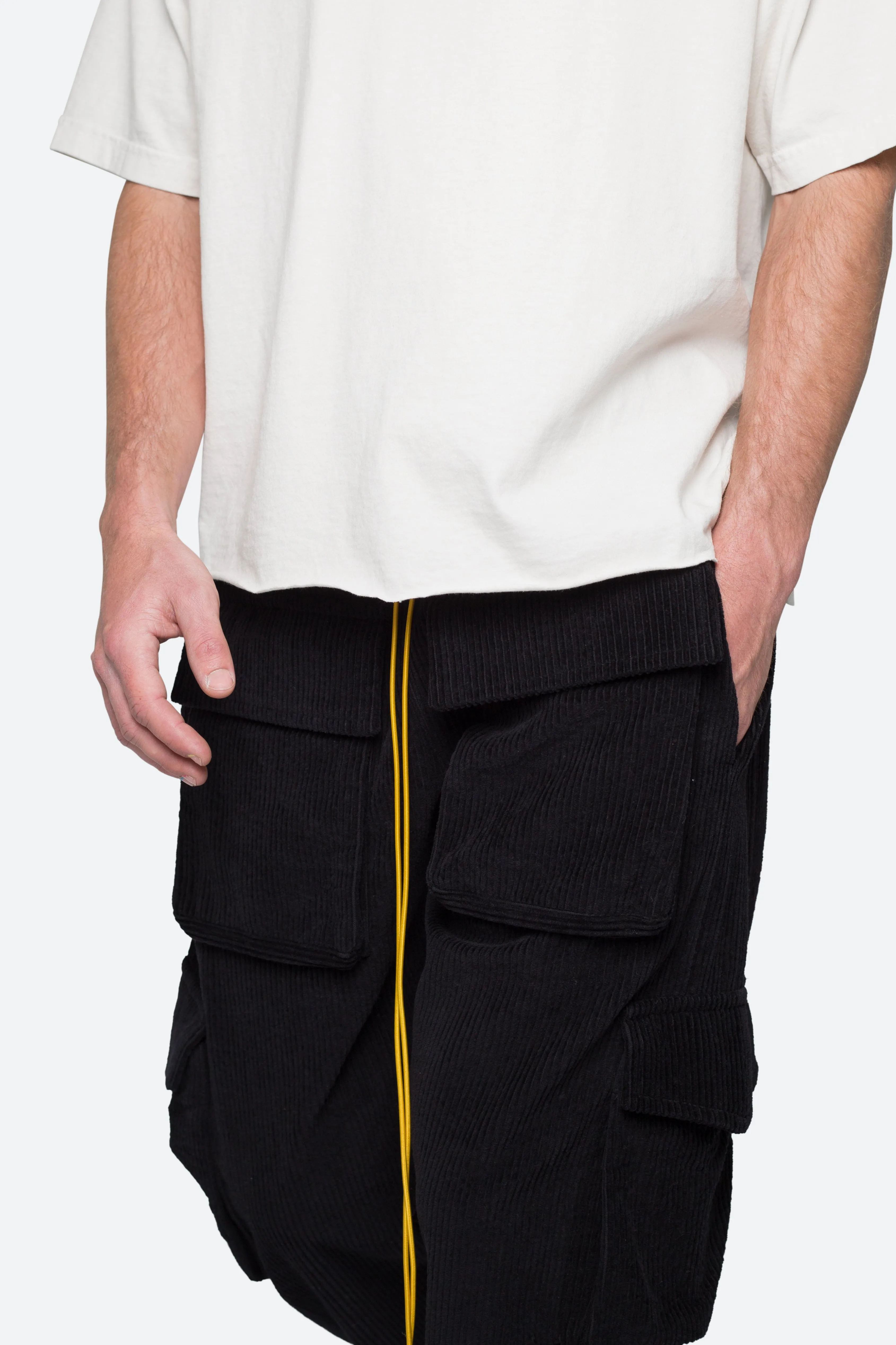 Corduroy Snap II Cargo Pants - Black