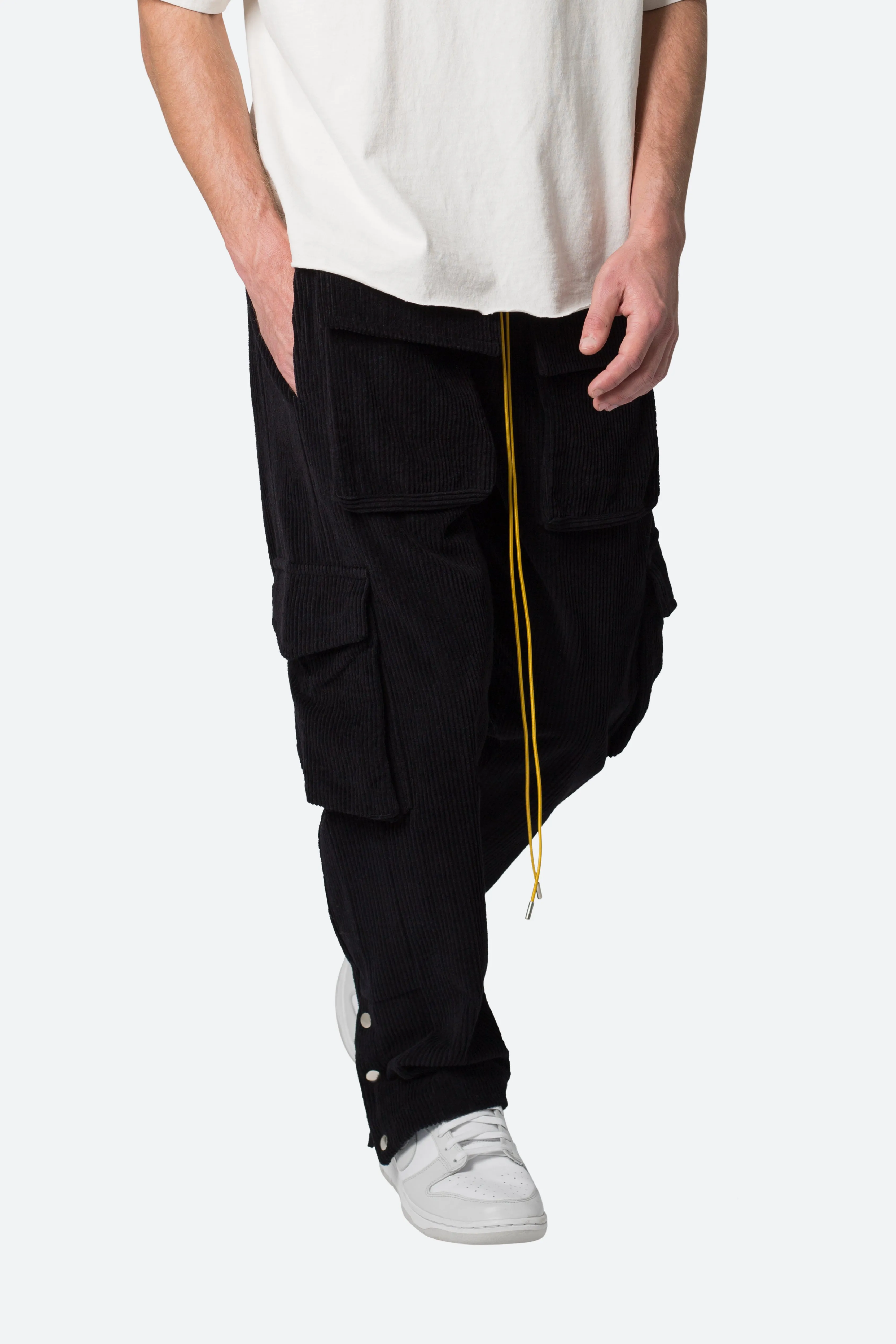 Corduroy Snap II Cargo Pants - Black