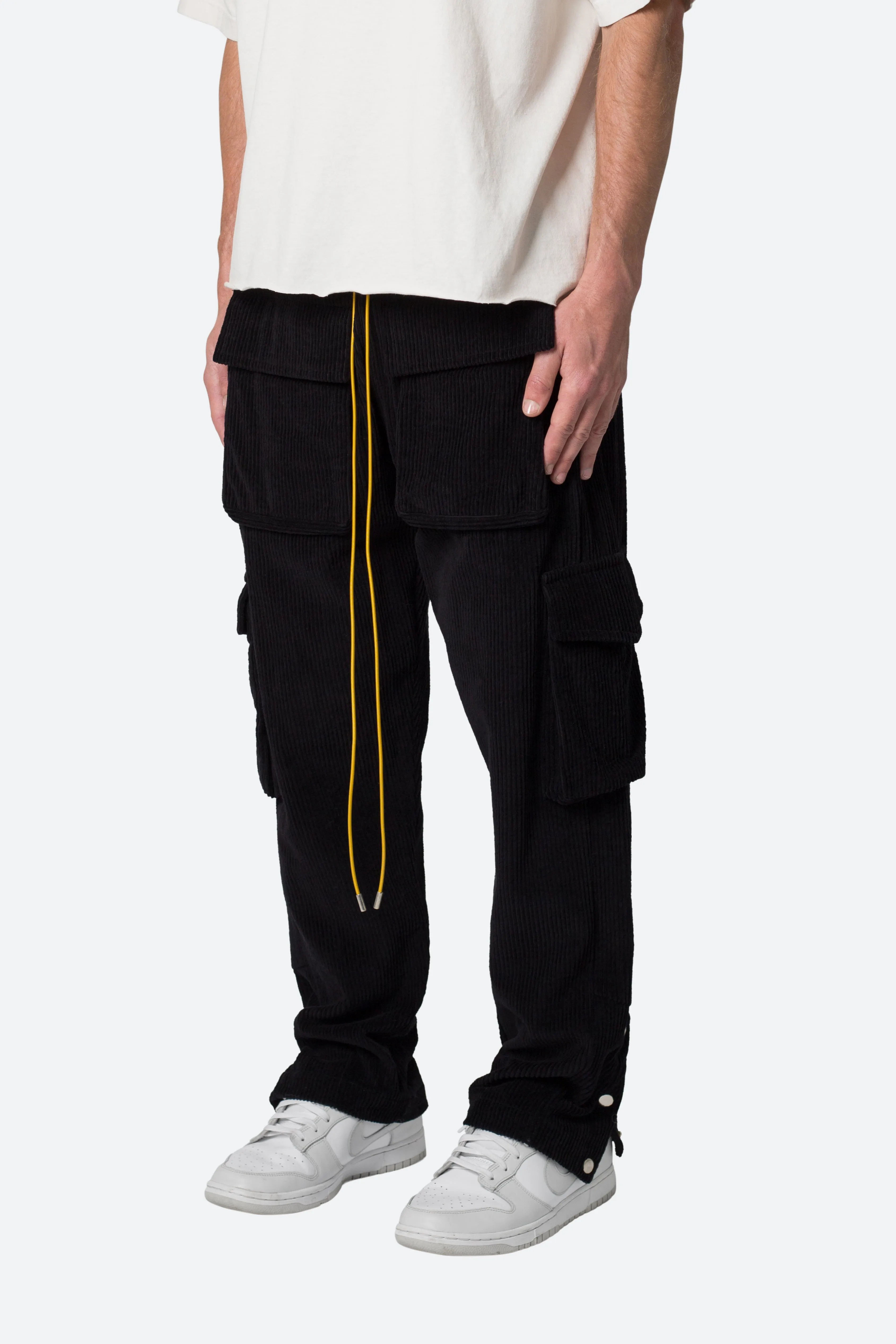 Corduroy Snap II Cargo Pants - Black