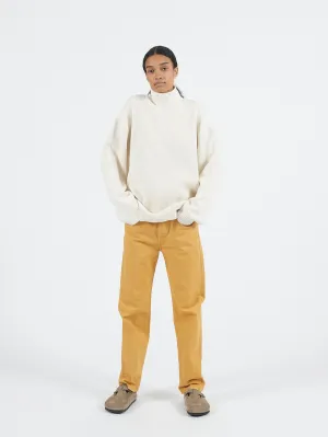 Cotton Cashmere Ribbed Mockneck in Ivory