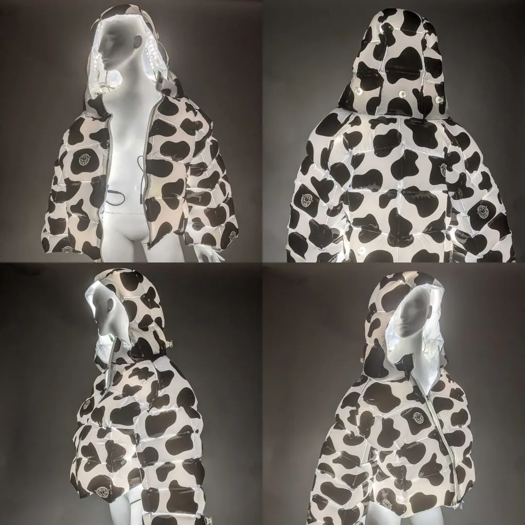 Cowprint Puffer Jacket