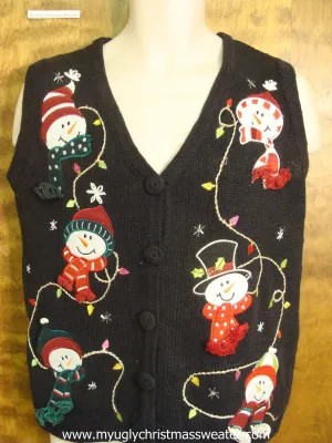 Cozy Snowmen Cute Christmas Sweater Vest