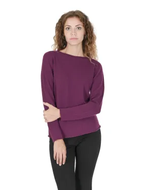 Crown of Edinburgh Cashmere Women's Cashmere Boatneck Sweater in Purple - S