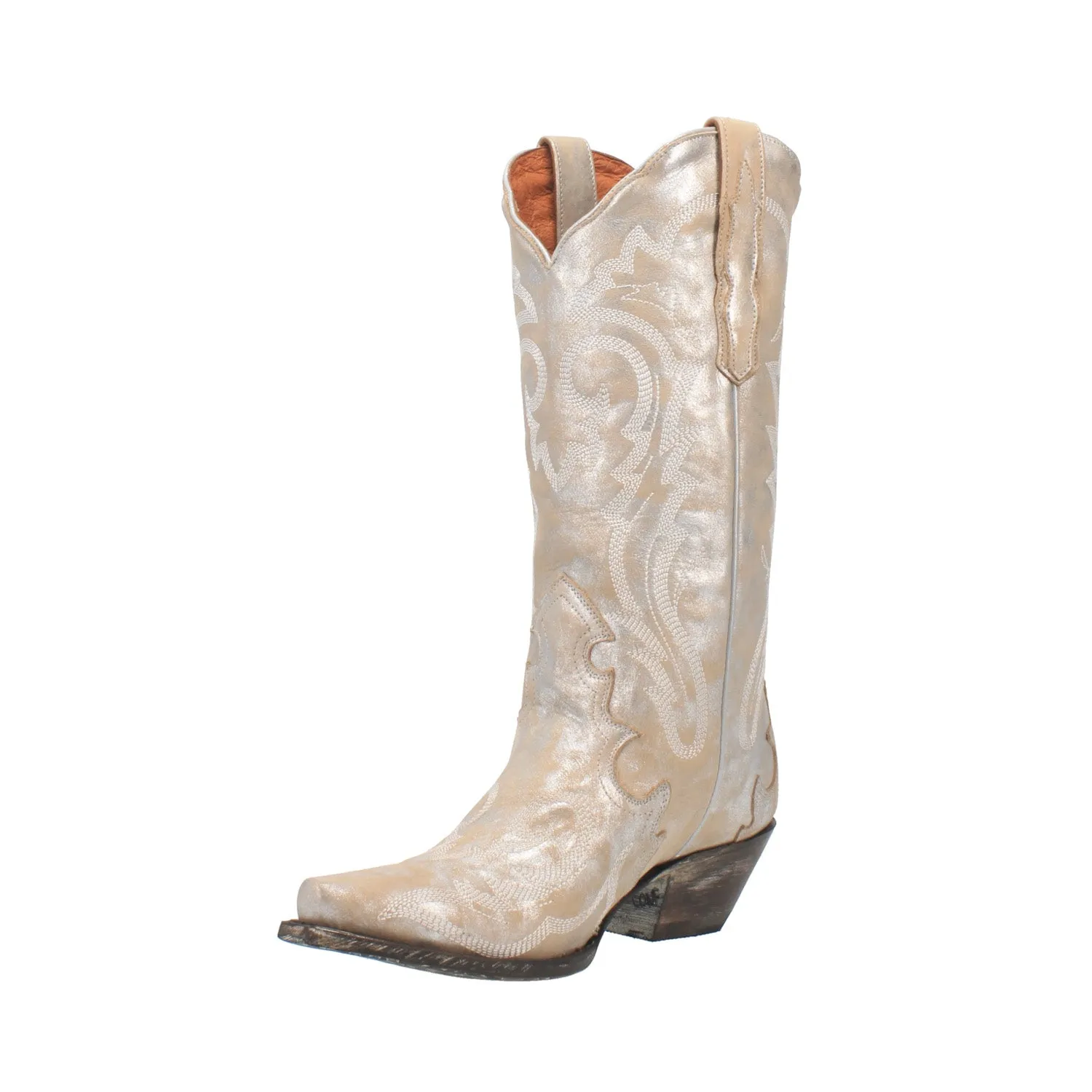 Dan Post Womens Frost Bite Cowboy Boots Leather Silver