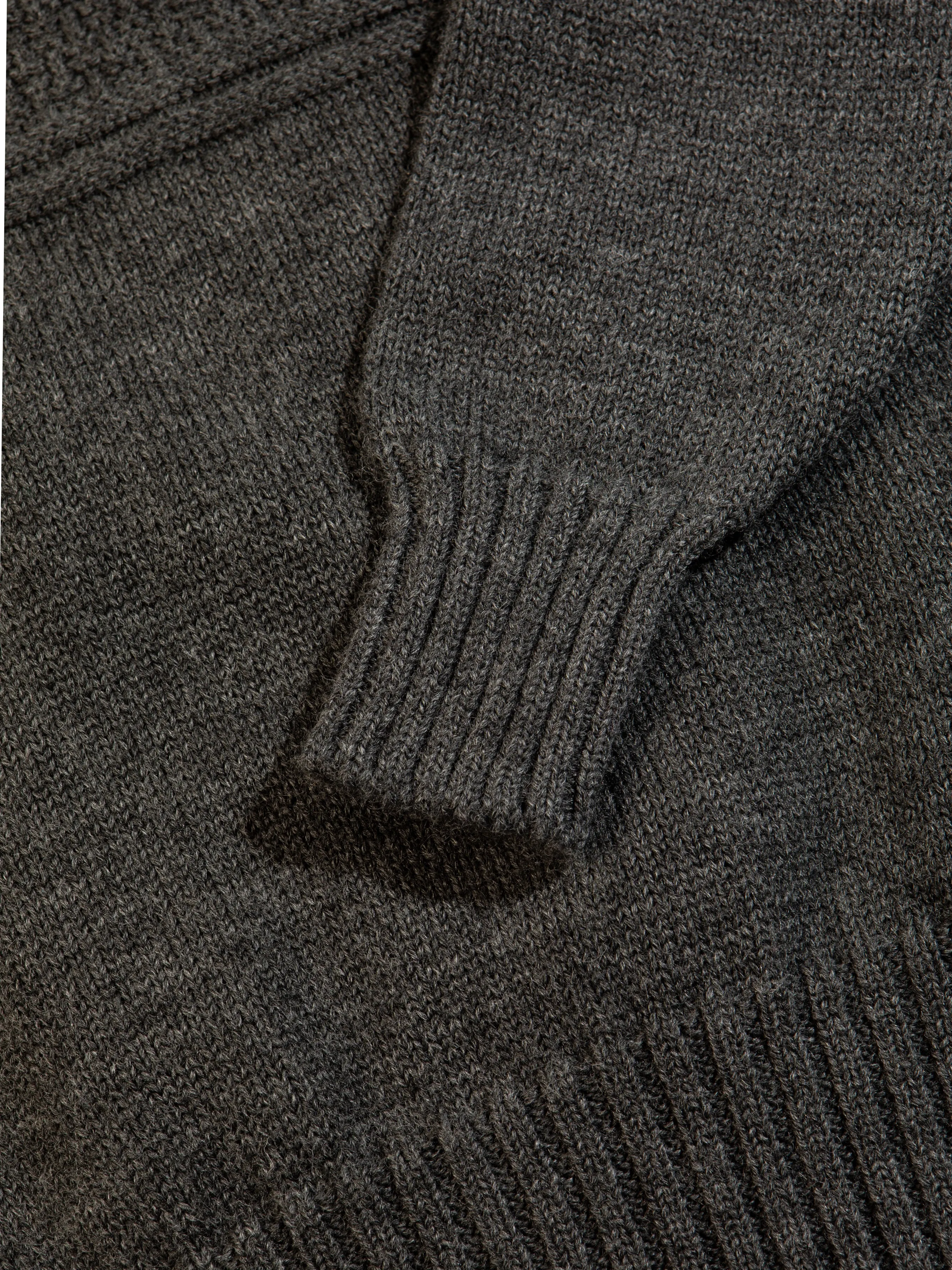 Fife Gansey Knit in Charcoal Merino Wool