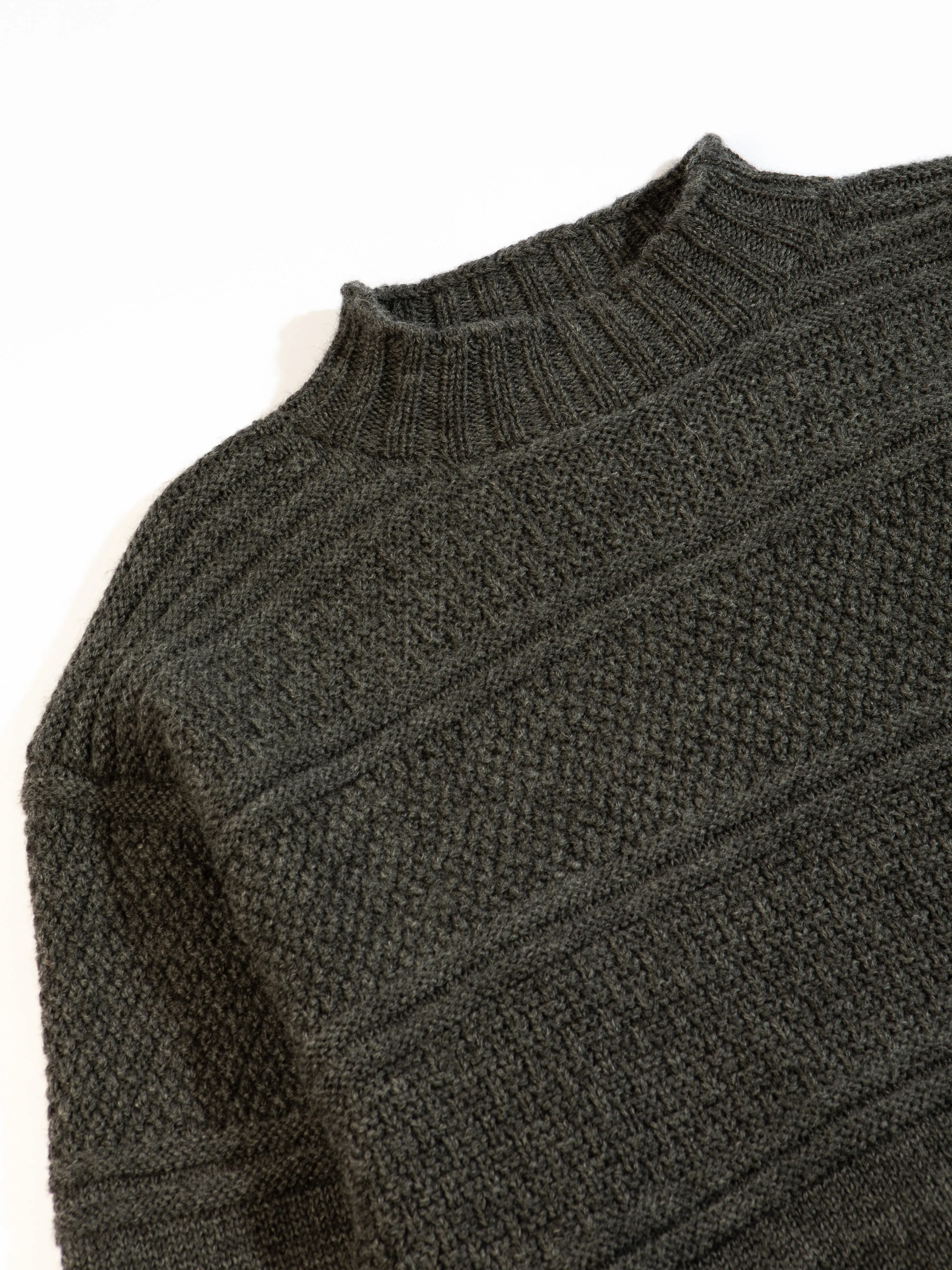 Fife Gansey Knit in Charcoal Merino Wool