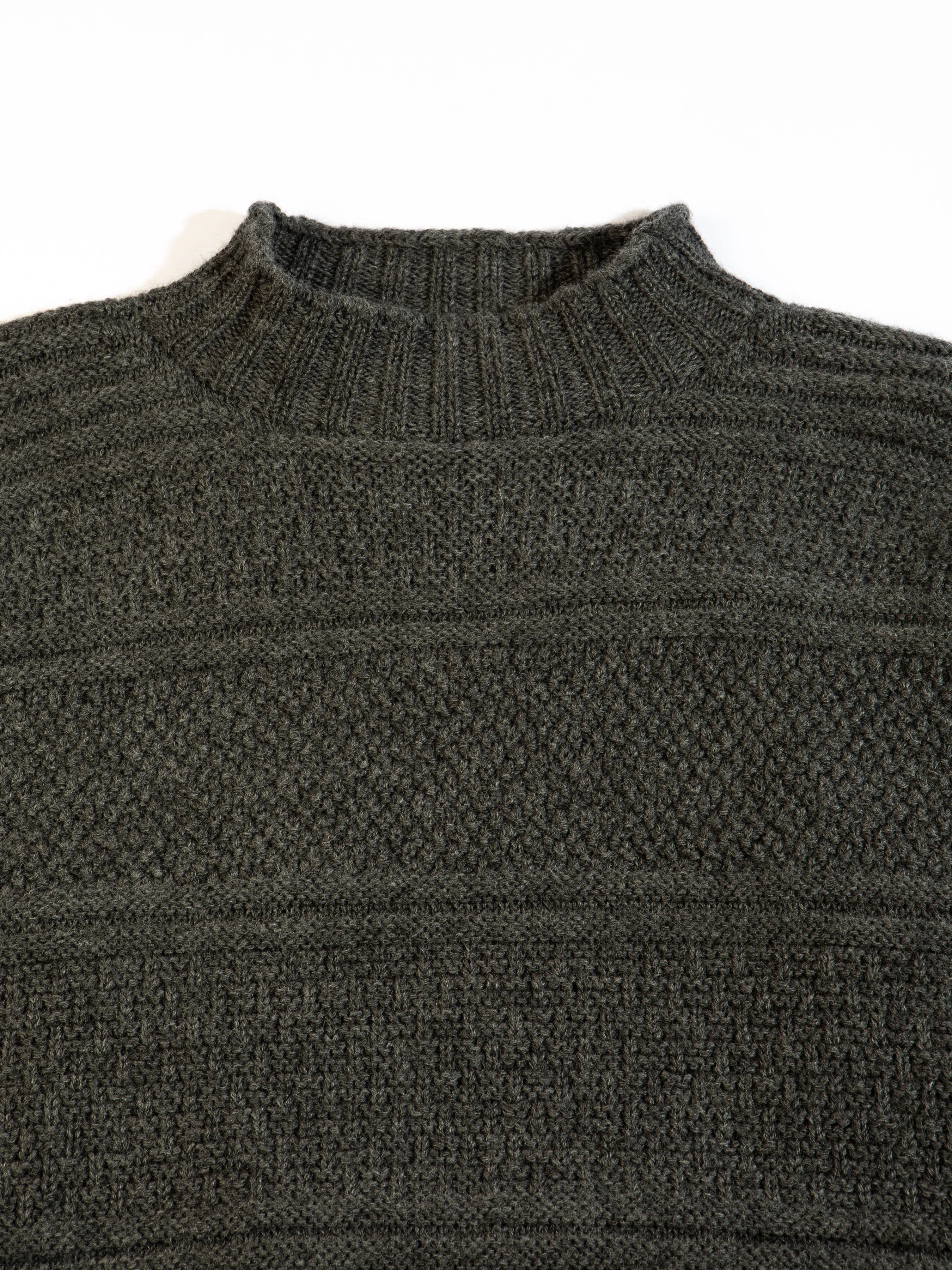 Fife Gansey Knit in Charcoal Merino Wool