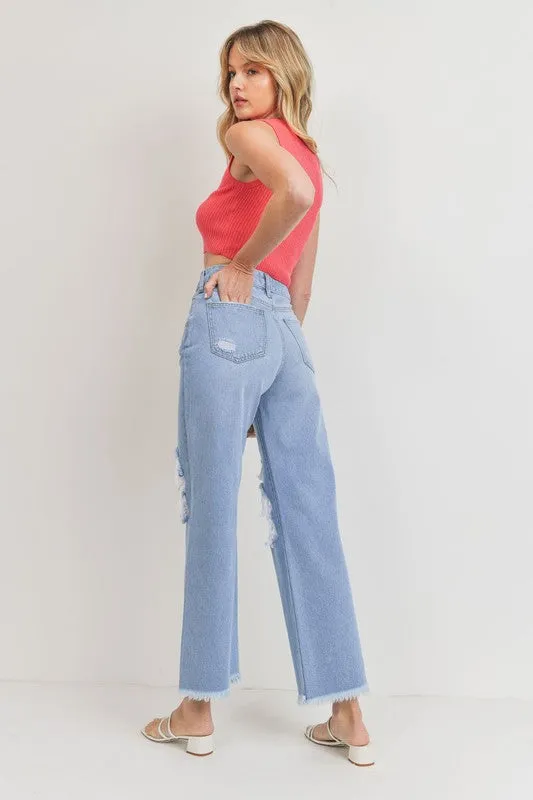 Follett KNEE BLOW WIDE LEG JEANS