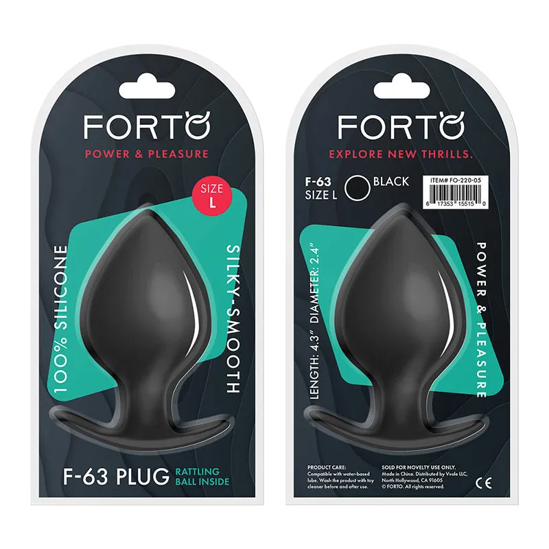 Forto F-63 Rattler Spade Silicone Anal Plug Large Black