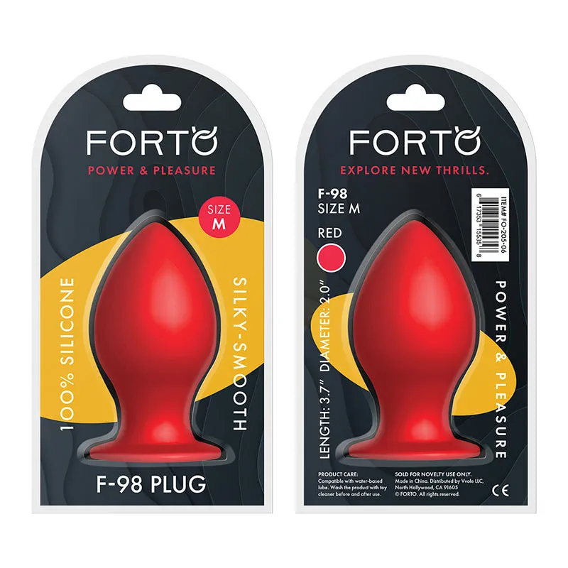 Forto F-98 Cone Silicone Anal Plug Medium Red