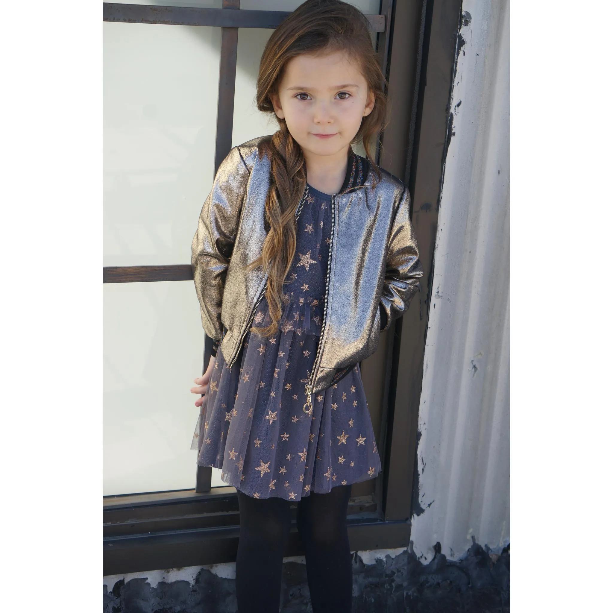 Hannah Banana Gold Bomber Jacket