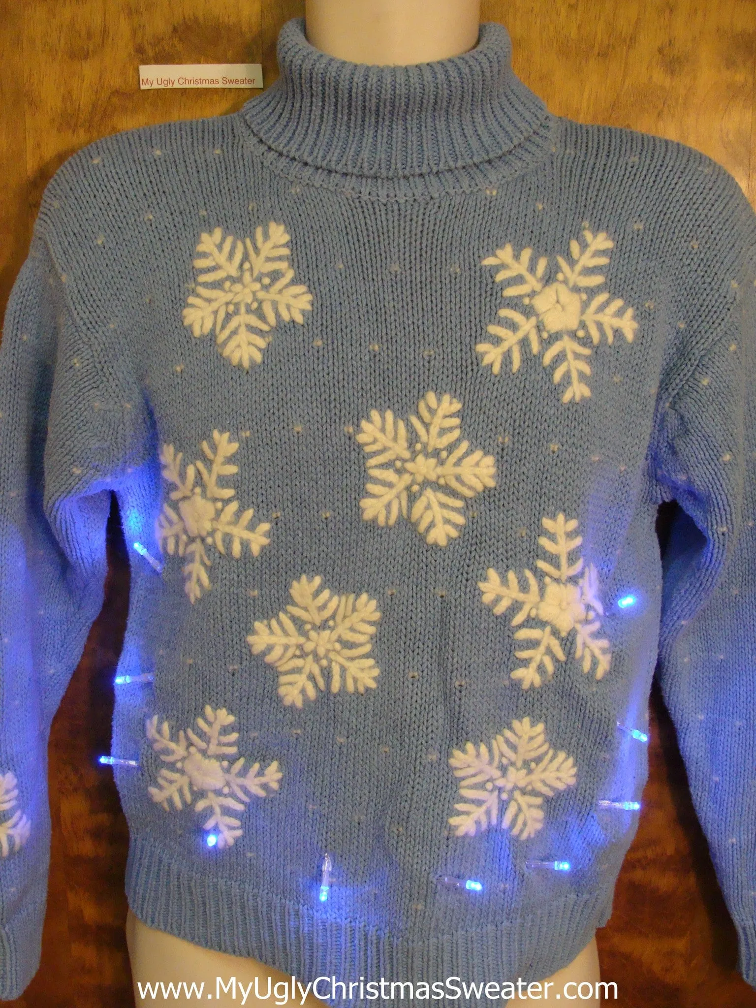 Huge Snowflakes Light Up Ugly Xmas Sweater