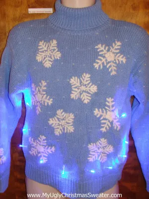 Huge Snowflakes Light Up Ugly Xmas Sweater