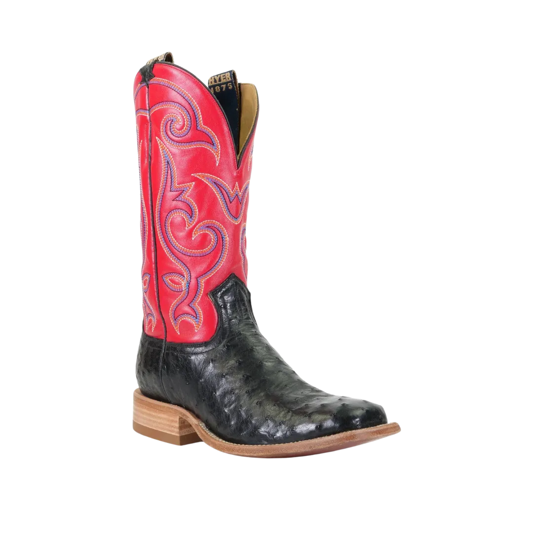 Hyer Men's Jetmore Full Quill Ostrich Red Cowboy Boots