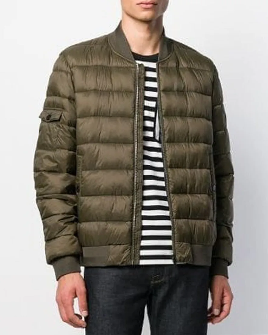 KARL LAGERFELD 505050 MILITARY-GREEN BOMBER JACKET