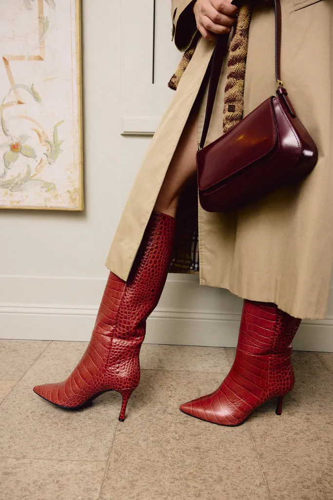 Kate Boots in Red Leather