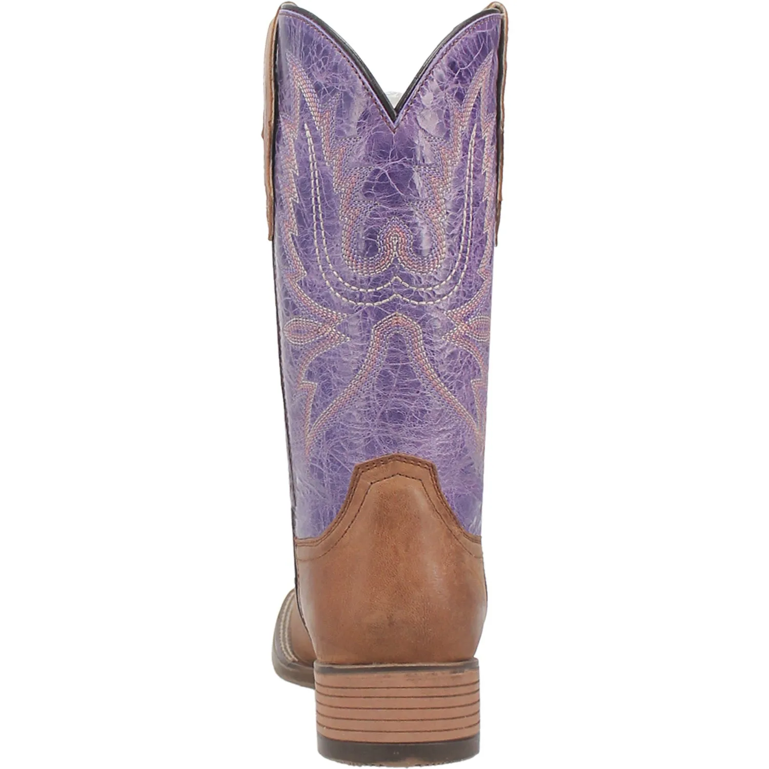 Laredo Womens Mara Tan/Purple Leather Cowboy Boots