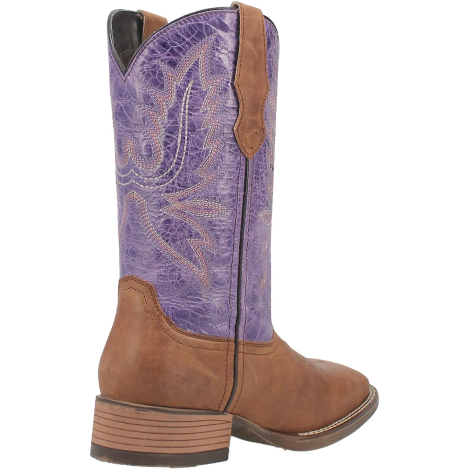 Laredo Womens Mara Tan/Purple Leather Cowboy Boots