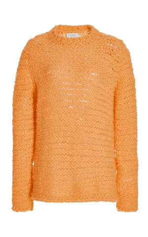 Larenzo Knit Sweater in Fluorescent Orange Welfat Cashmere