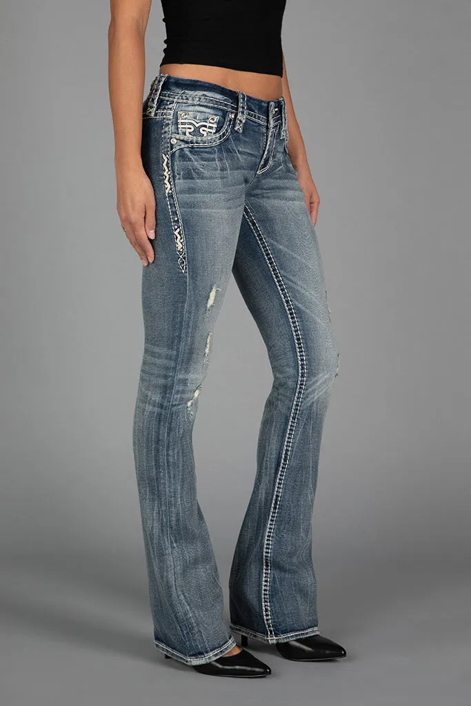 LESIA LOW-RISE BOOTCUT JEANS