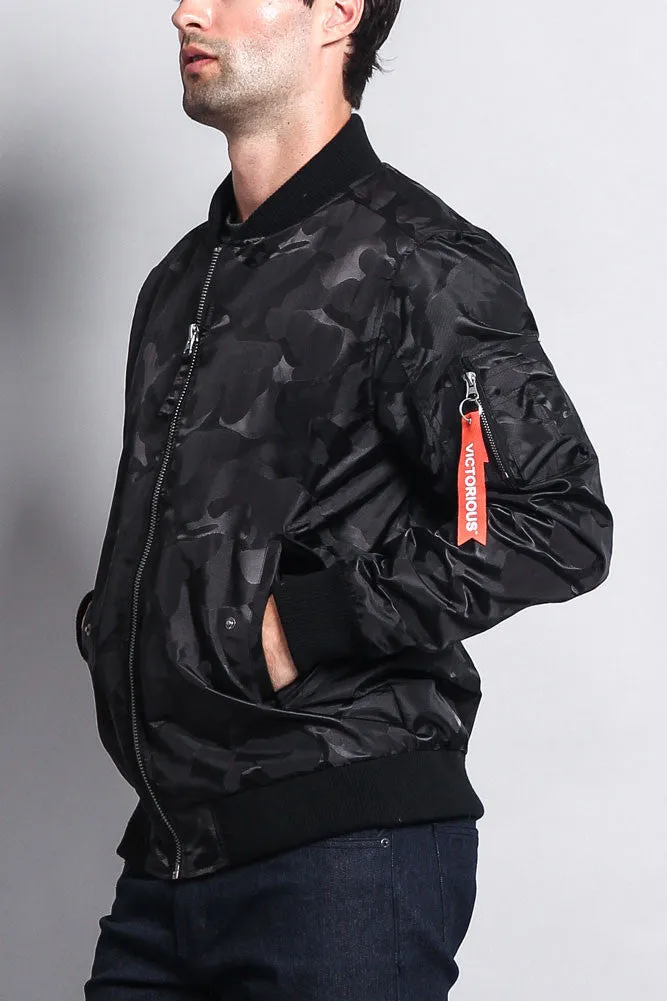 Lightweight Tonal Camo Bomber Flight Jacket