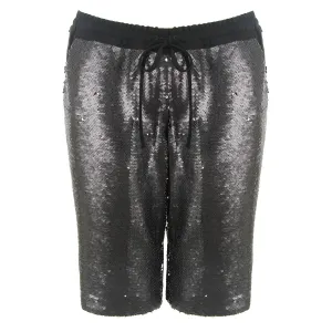 Lily Shorts - Elastic Waist Sequin Bermuda Shorts