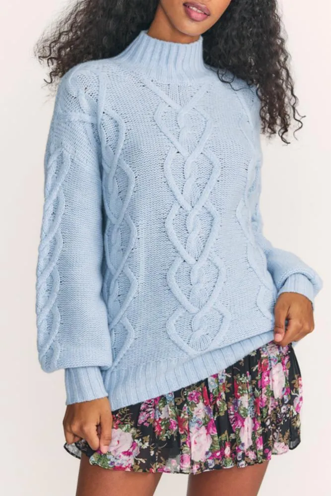 Love Shack Fancy - Izia Pullover in Blue Haze