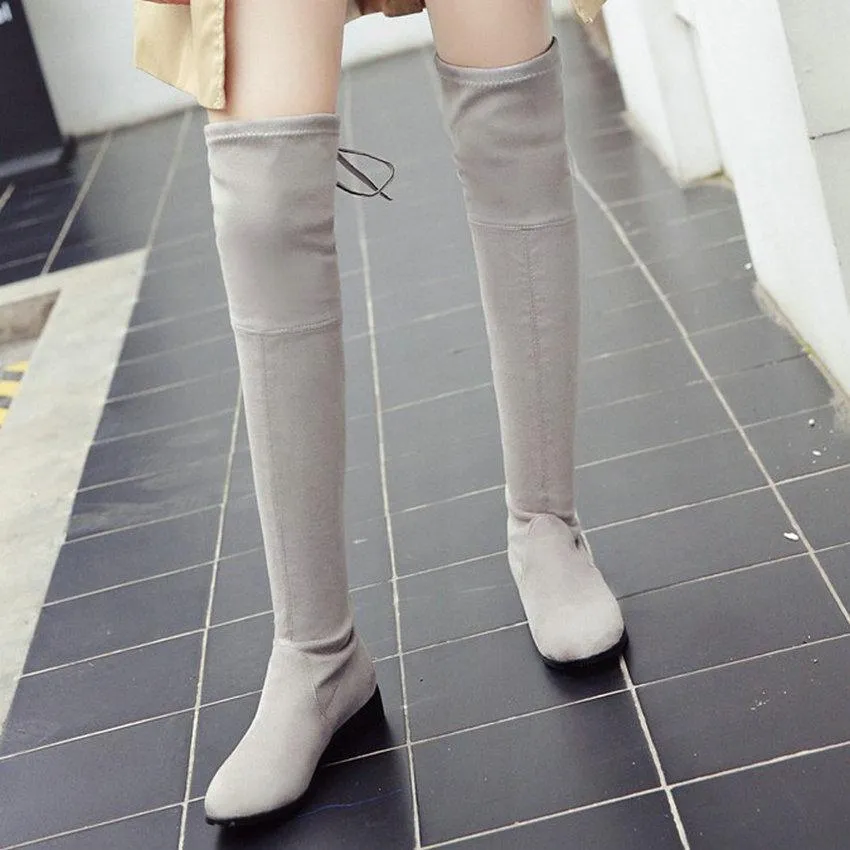 Low Square Heel Over The Knee Boots