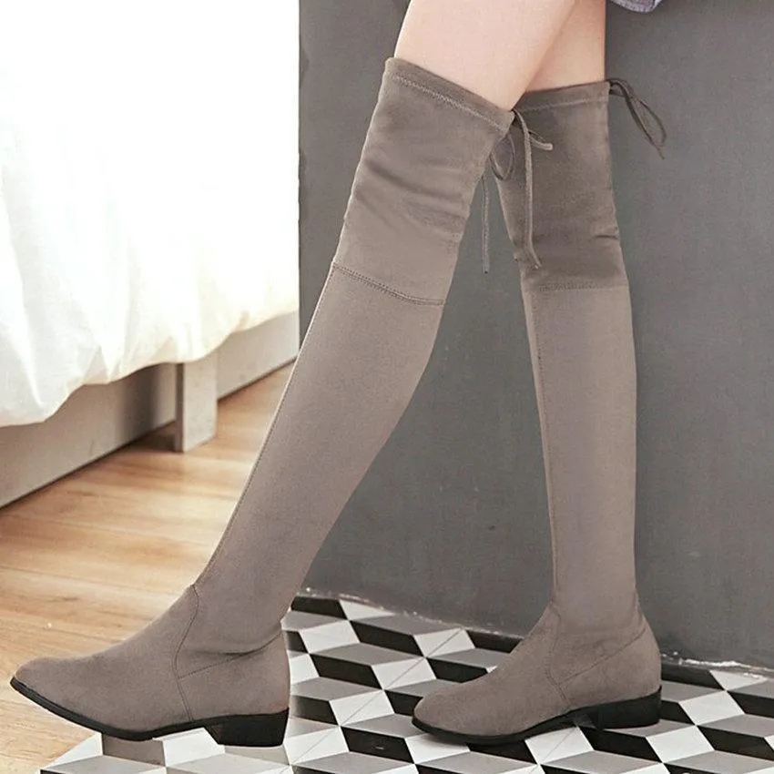 Low Square Heel Over The Knee Boots