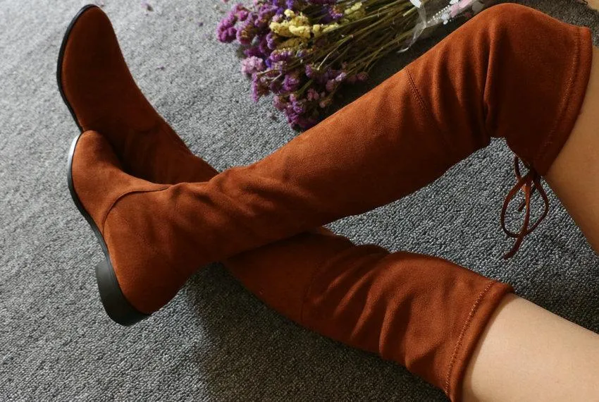 Low Square Heel Over The Knee Boots