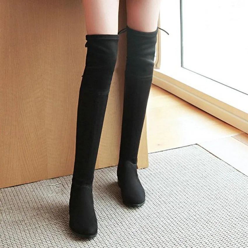 Low Square Heel Over The Knee Boots