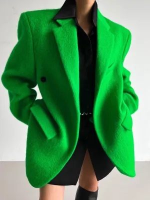 LUXE OVERSIZED MOHAIR WOOL BLAZER