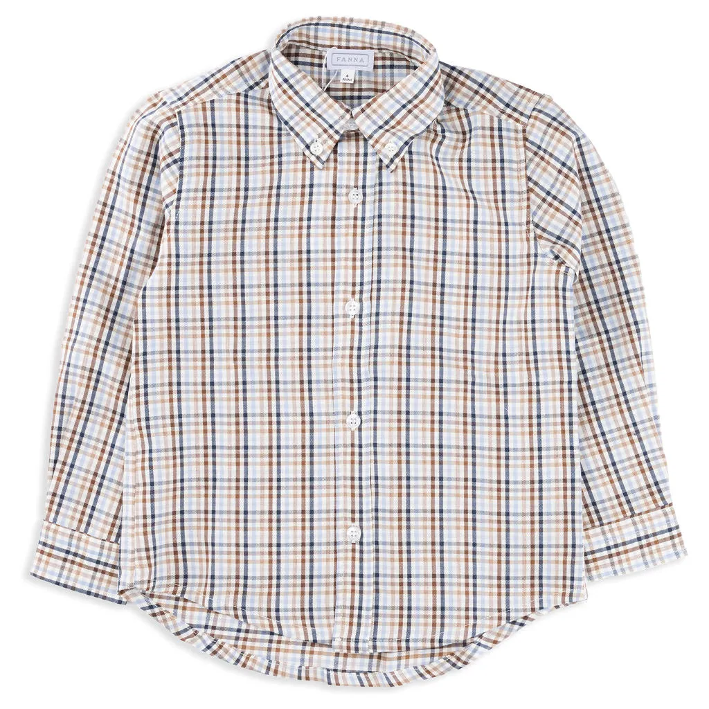 MB ML Blue and Beige Check Shirt