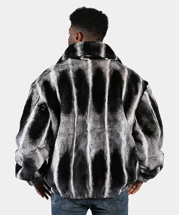 Men’s ‘Chinchilla Dyed’ Rex Rabbit Bomber Jacket