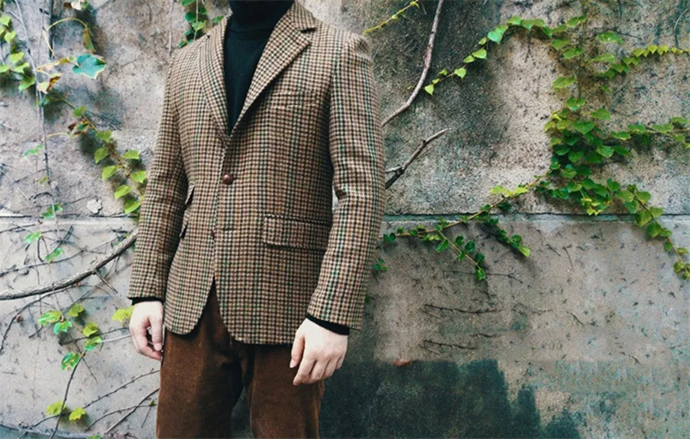 Men's Tweed Houndstooth Blazer