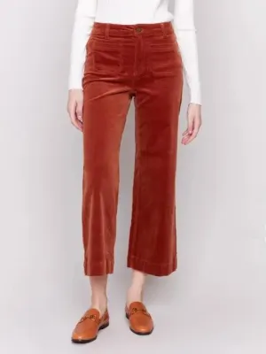 Patch Pocket Corduroy Flare Pants